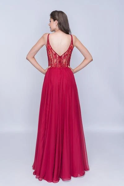 Nina Canacci - 2210 Floral Embroidered V-neck A-line Dress Formal Gowns 6 Nina Canacci - 2210 Floral Embroidered V-neck A-line Dress Formal Gowns