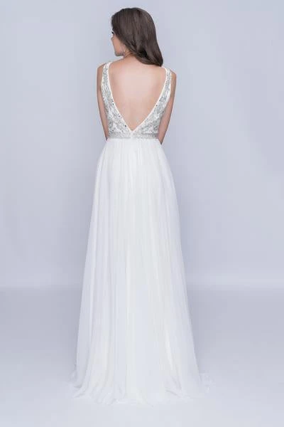 Nina Canacci - 2213 Rhinestone Accented Deep V-neck A-line Dress Formal Gowns 6 Nina Canacci - 2213 Rhinestone Accented Deep V-neck A-line Dress Formal Gowns