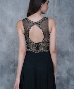 Nina Canacci - 3130 Jeweled Illusion Jewel A-line Dress Formal Gowns