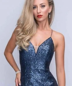 Formal Gowns Nina Canacci - 3152 Plunging Crisscrossed Back Glitter Gown 13 Formal Gowns Nina Canacci - 3152 Plunging Crisscrossed Back Glitter Gown