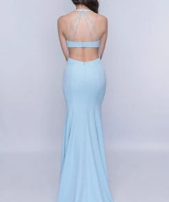 Nina Canacci - 6025 Plunging Halter Fitted Evening Gown 8 Nina Canacci - 6025 Plunging Halter Fitted Evening Gown