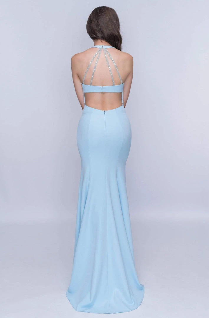 Nina Canacci - 6025 Plunging Halter Fitted Evening Gown 4 Nina Canacci - 6025 Plunging Halter Fitted Evening Gown