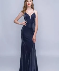 Formal Gowns Nina Canacci - 6501 Sleeveless Plunging V-neck Trumpet Dress