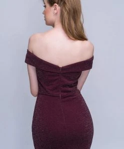 Nina Canacci - 6503 Fitted Off-Shoulder Evening Dress