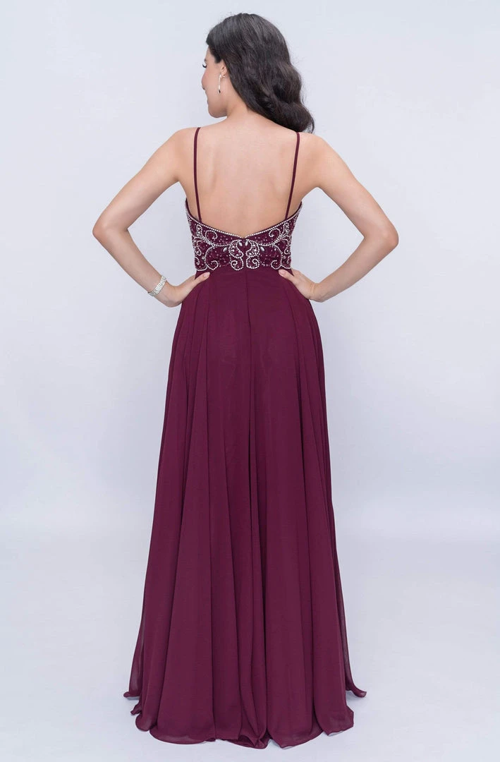 Nina Canacci - 6509 Scroll Beaded Plunging Sweetheart Chiffon Gown Formal Gowns 6 Nina Canacci - 6509 Scroll Beaded Plunging Sweetheart Chiffon Gown Formal Gowns