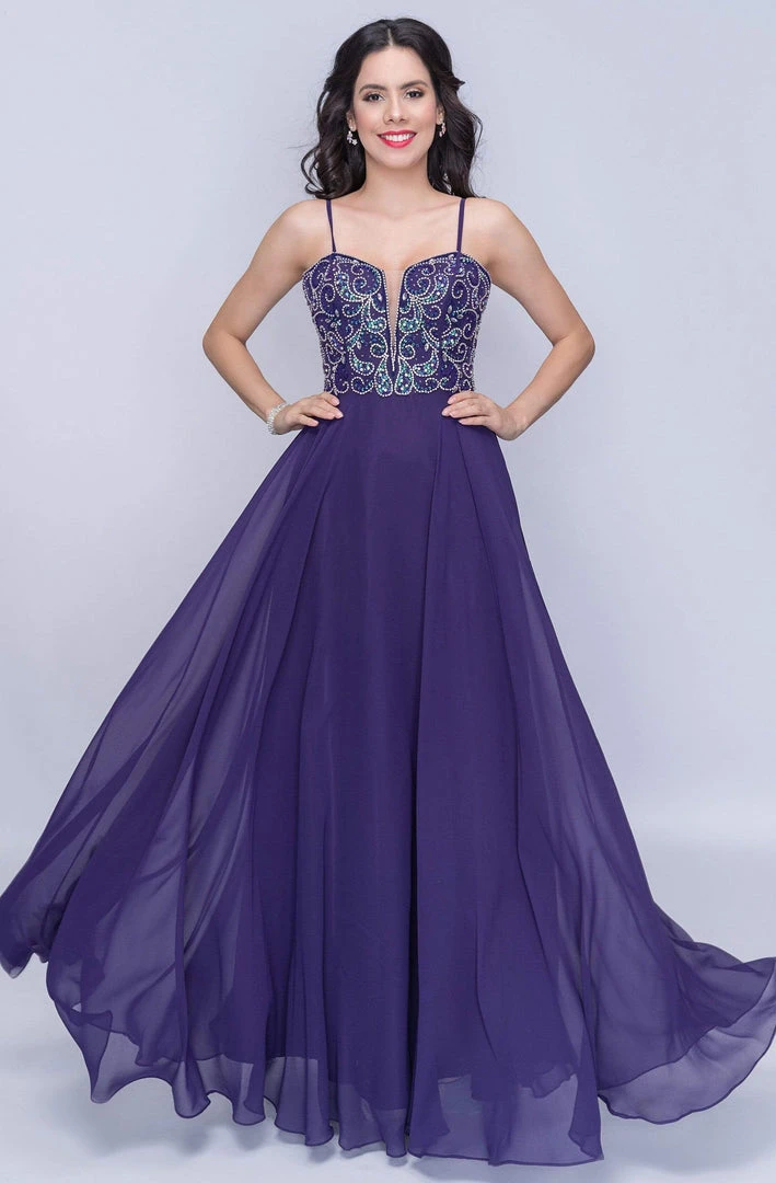 Nina Canacci - 6509 Scroll Beaded Plunging Sweetheart Chiffon Gown Formal Gowns 3 Nina Canacci - 6509 Scroll Beaded Plunging Sweetheart Chiffon Gown Formal Gowns