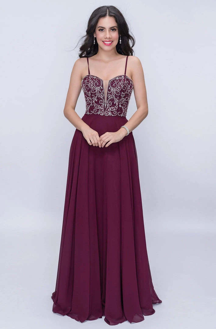 Nina Canacci - 6509 Scroll Beaded Plunging Sweetheart Chiffon Gown Formal Gowns 5 Nina Canacci - 6509 Scroll Beaded Plunging Sweetheart Chiffon Gown Formal Gowns