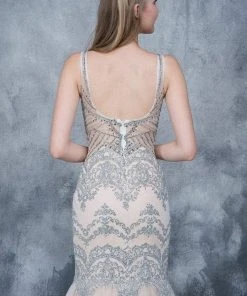 Formal Gowns Nina Canacci - 8142 Jeweled V-neck Mermaid Dress