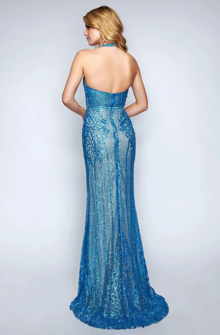 Nina Canacci - 8144 Embellished Halter Sheath Dress With Train Formal Gowns 4 Nina Canacci - 8144 Embellished Halter Sheath Dress With Train Formal Gowns