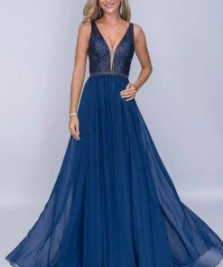 Formal Gowns Nina Canacci - 8159 Embellished Plunging V Neck A-Line Gown