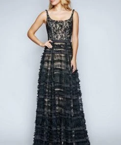 Formal Gowns Nina Canacci - 8168 Scoop Lace A-Line Evening Dress