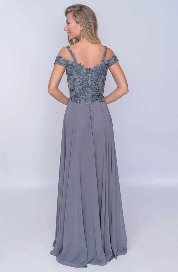 Nina Canacci - Embroidered A-Line Evening Dress M507 - 1 Pc Grey In Size 20 Available Formal Gowns 4 Nina Canacci - Embroidered A-Line Evening Dress M507 - 1 Pc Grey In Size 20 Available Formal Gowns