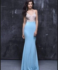 Formal Gowns Nina Canacci - V-Neck Long Prom Dress 7368