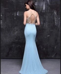 Formal Gowns Nina Canacci - V-Neck Long Prom Dress 7368