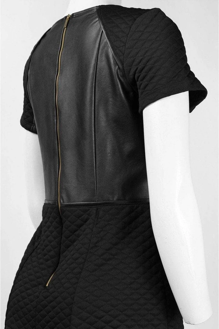 Cocktail Dresses Nina Leonard - L23961 Vegan Leather Back Quilted Dress 5 Cocktail Dresses Nina Leonard - L23961 Vegan Leather Back Quilted Dress