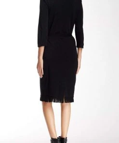 Nina Leonard - L24631 Fringed Hem Dress 12 Nina Leonard - L24631 Fringed Hem Dress