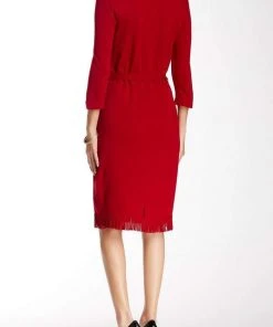 Nina Leonard - L24631 Fringed Hem Dress 9 Nina Leonard - L24631 Fringed Hem Dress