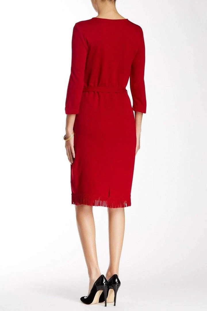 Nina Leonard - L24631 Fringed Hem Dress 4 Nina Leonard - L24631 Fringed Hem Dress