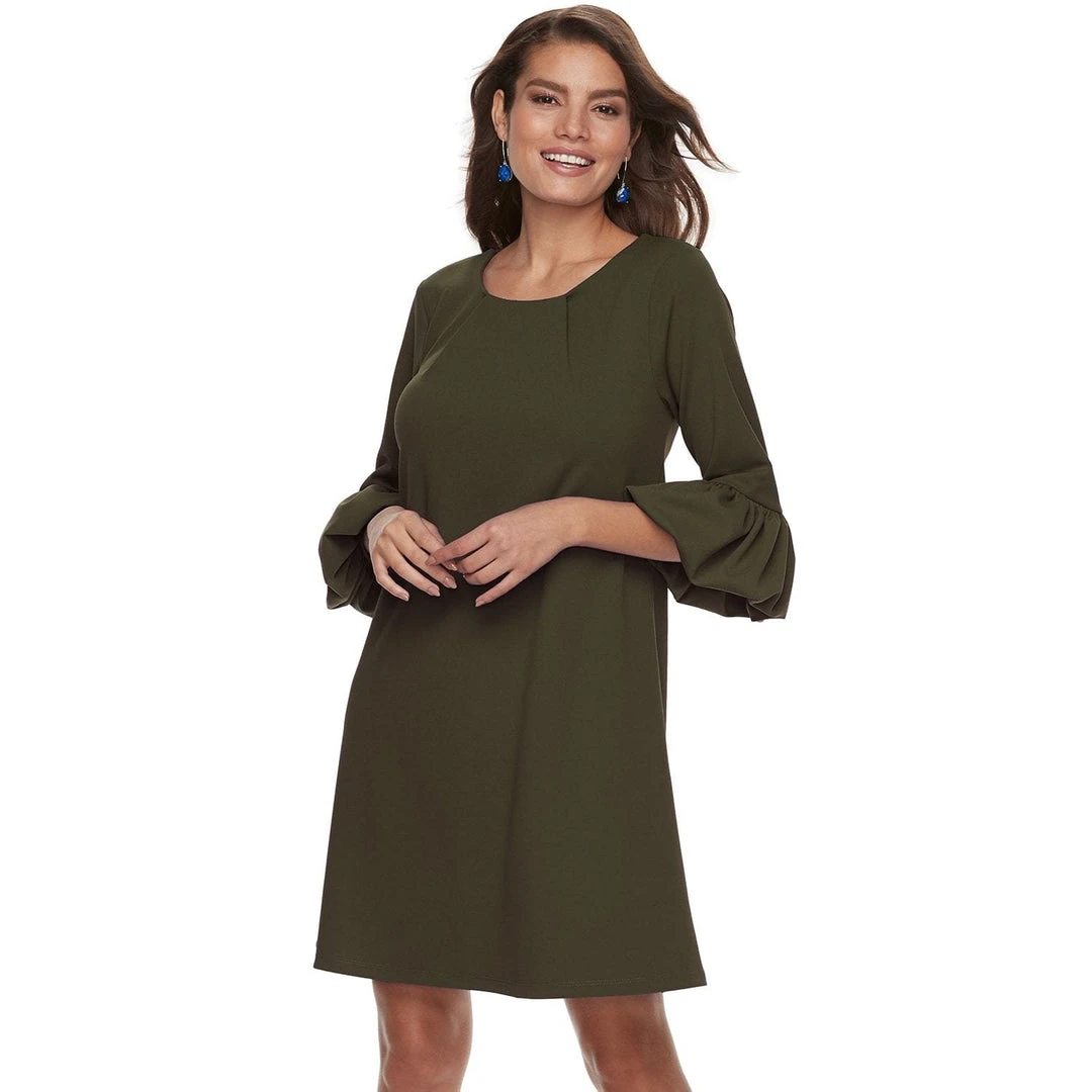 Nina Leonard - L6832B Balloon Hem Quarter Length Sleeve Shift Dress 5 Nina Leonard - L6832B Balloon Hem Quarter Length Sleeve Shift Dress