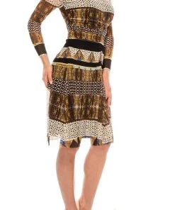 Nine West - 10571282-X51 V-Neck Fitted A-Line Dress Plus Size Dresses 9 Nine West - 10571282-X51 V-Neck Fitted A-Line Dress Plus Size Dresses