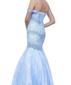 Formal Gowns Nox Anabel - 8328 Beaded Off-Shoulder Trumpet Evening Gown