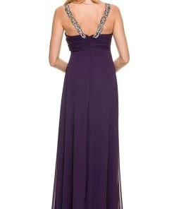 Nox Anabel - 2592 Embellished Scoop Neck Empire Waist Evening Dress Formal Gowns