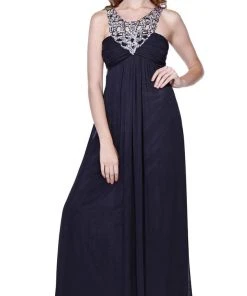 Nox Anabel - 2592 Embellished Scoop Neck Empire Waist Evening Dress Formal Gowns