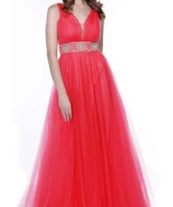 Nox Anabel - 3134 Sleeveless Ruched A-Line Long Gown