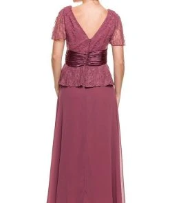 Nox Anabel - 5062 Lace V-Neck A-line Formal Dress