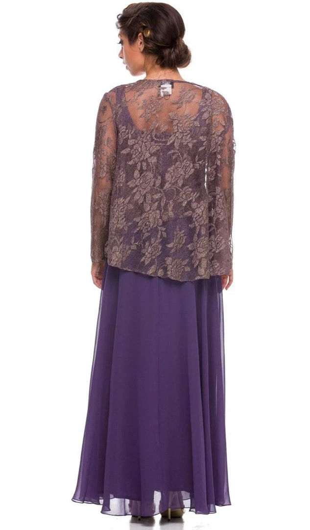 Nox Anabel - 5076 Lace Dress With Sheer Jacket Formal Gowns 7 Nox Anabel - 5076 Lace Dress With Sheer Jacket Formal Gowns