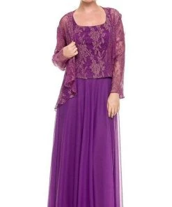 Nox Anabel - 5076 Lace Dress With Sheer Jacket Formal Gowns