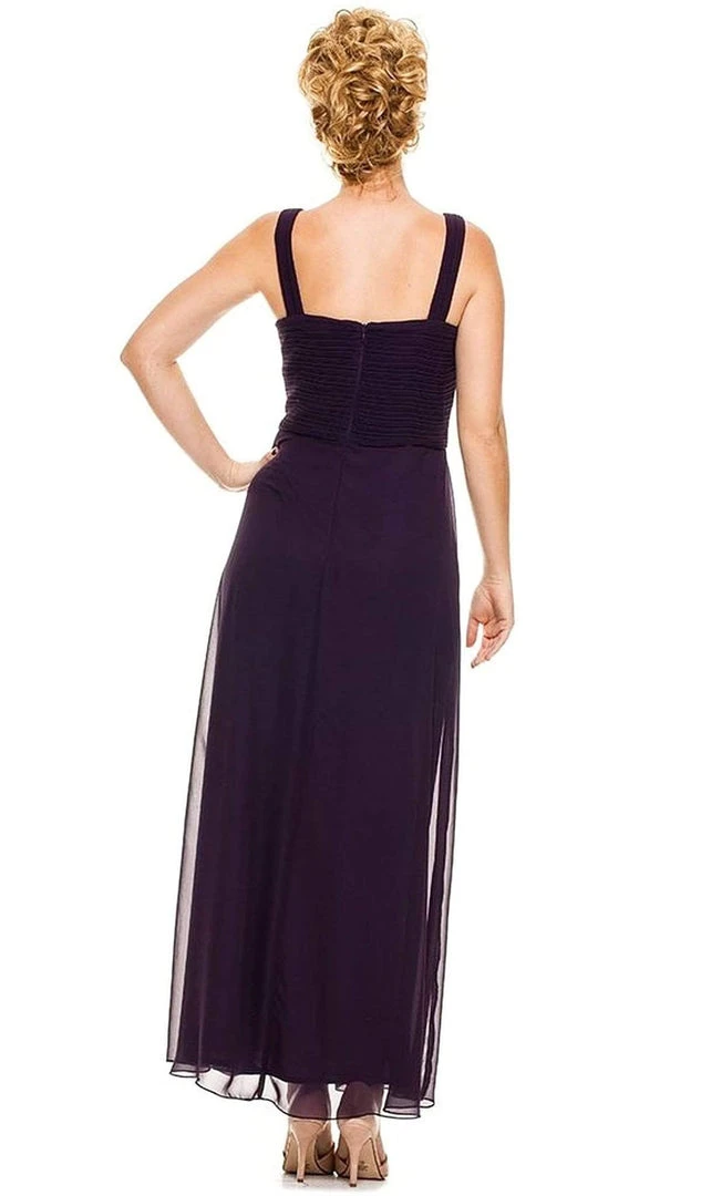 Formal Gowns Nox Anabel - 5099 Ruched Square Neck Dress With Matching Jacket 4 Formal Gowns Nox Anabel - 5099 Ruched Square Neck Dress With Matching Jacket