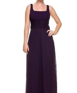 Formal Gowns Nox Anabel - 5099 Ruched Square Neck Dress With Matching Jacket