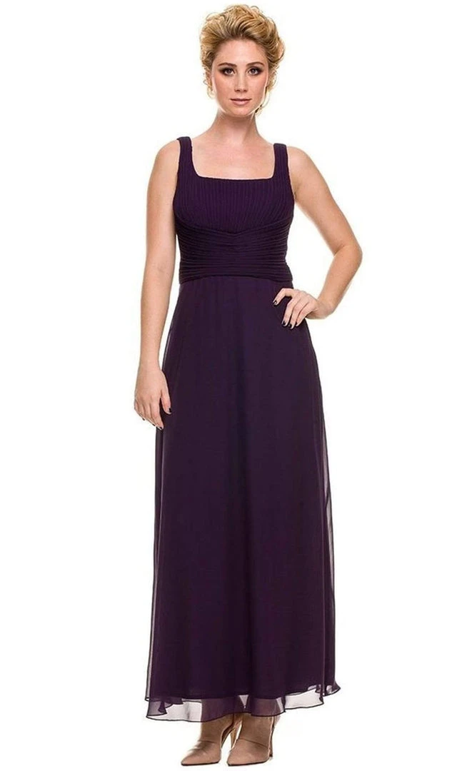 Formal Gowns Nox Anabel - 5099 Ruched Square Neck Dress With Matching Jacket 3 Formal Gowns Nox Anabel - 5099 Ruched Square Neck Dress With Matching Jacket