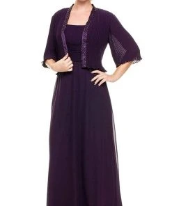 Formal Gowns Nox Anabel - 5099 Ruched Square Neck Dress With Matching Jacket 11 Formal Gowns Nox Anabel - 5099 Ruched Square Neck Dress With Matching Jacket