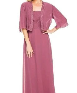 Formal Gowns Nox Anabel - 5099 Ruched Square Neck Dress With Matching Jacket 14 Formal Gowns Nox Anabel - 5099 Ruched Square Neck Dress With Matching Jacket