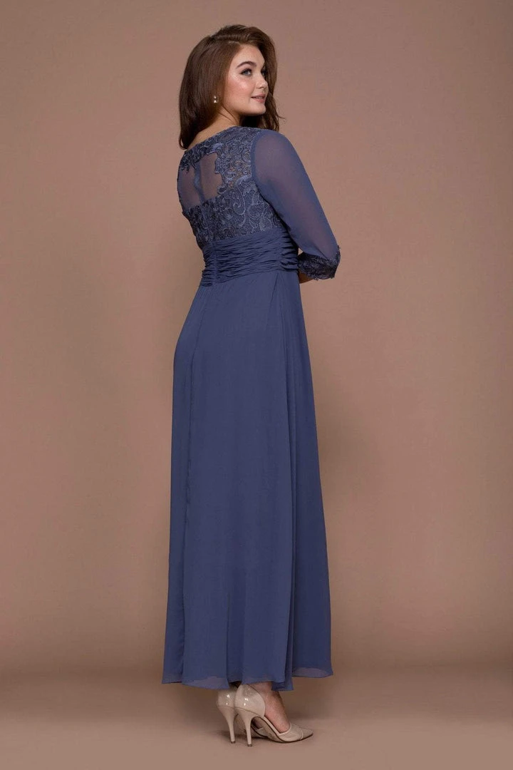 Formal Gowns Nox Anabel - 5101 Quarter Length Sleeve Empire Long Formal Dress 12 Formal Gowns Nox Anabel - 5101 Quarter Length Sleeve Empire Long Formal Dress