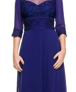Formal Gowns Nox Anabel - 5101 Quarter Length Sleeve Empire Long Formal Dress 15 Formal Gowns Nox Anabel - 5101 Quarter Length Sleeve Empire Long Formal Dress