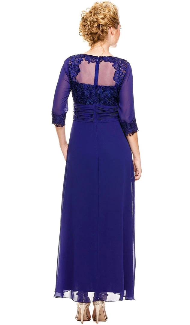 Formal Gowns Nox Anabel - 5101 Quarter Length Sleeve Empire Long Formal Dress 4 Formal Gowns Nox Anabel - 5101 Quarter Length Sleeve Empire Long Formal Dress