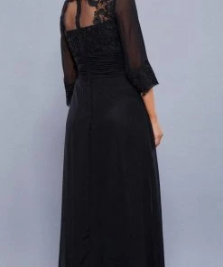 Formal Gowns Nox Anabel - 5101 Quarter Length Sleeve Empire Long Formal Dress 19 Formal Gowns Nox Anabel - 5101 Quarter Length Sleeve Empire Long Formal Dress