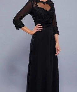 Formal Gowns Nox Anabel - 5101 Quarter Length Sleeve Empire Long Formal Dress 18 Formal Gowns Nox Anabel - 5101 Quarter Length Sleeve Empire Long Formal Dress