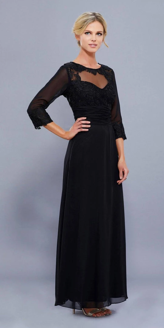 Formal Gowns Nox Anabel - 5101 Quarter Length Sleeve Empire Long Formal Dress 8 Formal Gowns Nox Anabel - 5101 Quarter Length Sleeve Empire Long Formal Dress