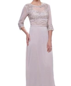 Formal Gowns Nox Anabel - 5101 Quarter Length Sleeve Empire Long Formal Dress 17 Formal Gowns Nox Anabel - 5101 Quarter Length Sleeve Empire Long Formal Dress