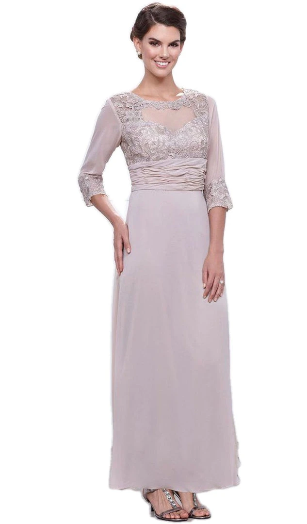 Formal Gowns Nox Anabel - 5101 Quarter Length Sleeve Empire Long Formal Dress 7 Formal Gowns Nox Anabel - 5101 Quarter Length Sleeve Empire Long Formal Dress