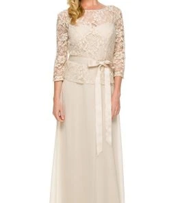 Nox Anabel - 5116 Lace Illusion Dress Formal Gowns 14 Nox Anabel - 5116 Lace Illusion Dress Formal Gowns