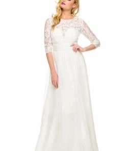 Nox Anabel - 5118 Illusion Sweetheart Long Evening Gown Formal Gowns