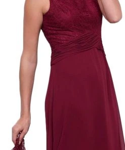 Nox Anabel - 5138 Lace Scoop Neck A-line Dress Formal Gowns