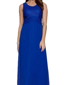 Nox Anabel - 5138 Lace Scoop Neck A-line Dress Formal Gowns