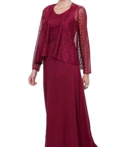 Nox Anabel - 5138 Lace Scoop Neck A-line Dress Formal Gowns