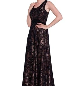 Formal Gowns Nox Anabel - 5139 Lace Embroidered A-line Dress